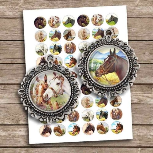 Horse Printable Circles Instant Download