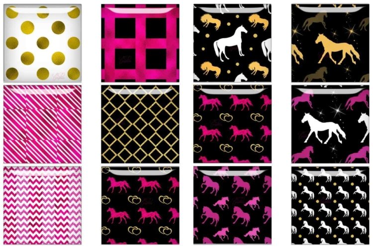 Horses Square Images Collage Sheet Cards