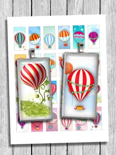 Hot Air Balloons printable Domino