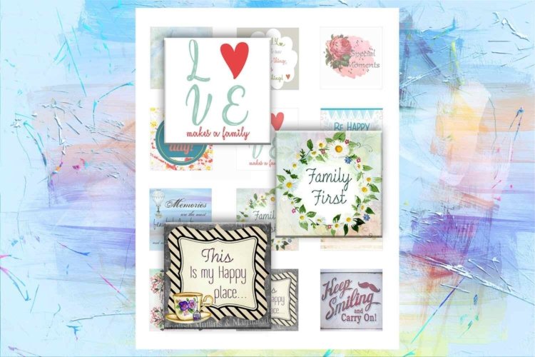 Inspirational Quotes Printable Squares for Jewelry Making