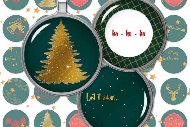 Jingle Bells Digital Collage Sheet Pocket Mirror Images