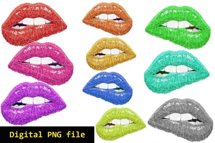 Kiss Me Sublimations Colorful Lipstick Mouths