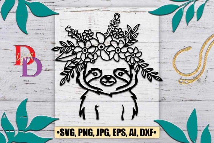 Koala SVG File for Cricut Australian Koala with Flower Crown