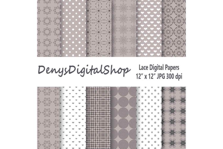 Lace Digital Papers Vintage Scrapbooking Papers