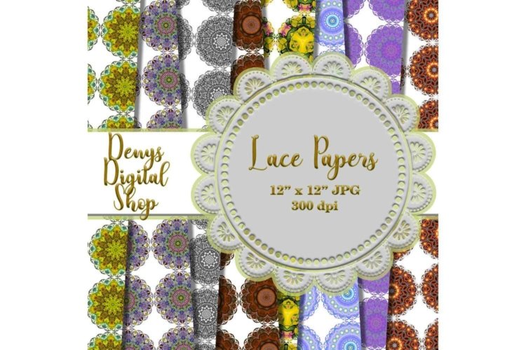 Lace Scrapbooking Papers Flowers Oriental Printable
