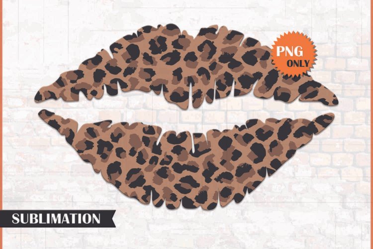 Lips Leopard Print Sublimation and Cliparts