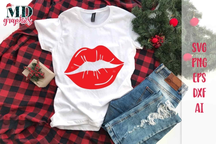 Lips SVG Valentine Red Lips and Kiss Sublimation