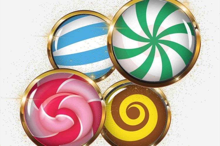 Lollipops Digital Collage Sheet Colorful Circles