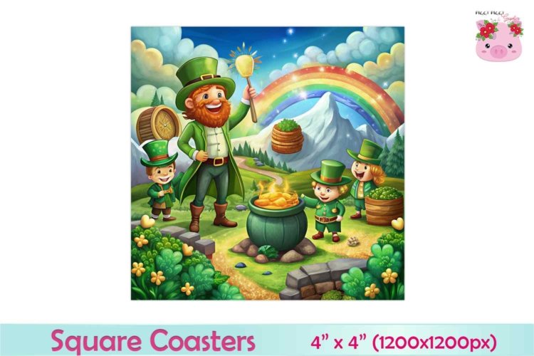 Magic St Patrick Day Square Coasters