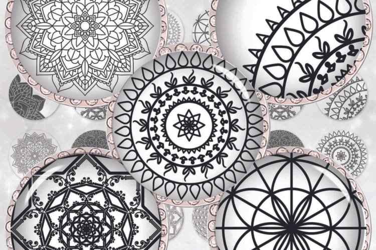Mandala Circle Digital Collage Sheet Mandala Round Images