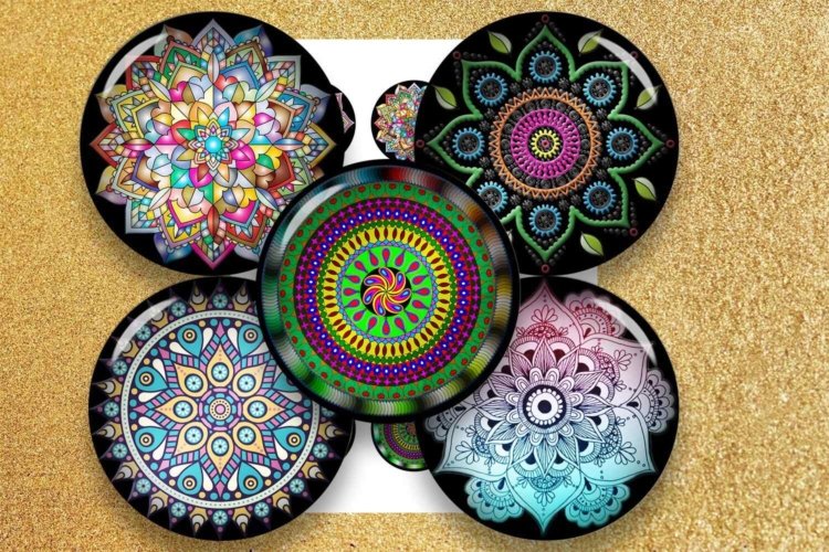 Mandala Ornaments for bottlecaps Mandala for Jewelry making
