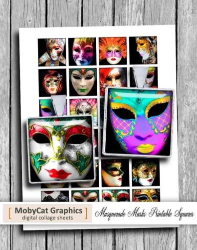 Masquerade Masks Printable Squares
