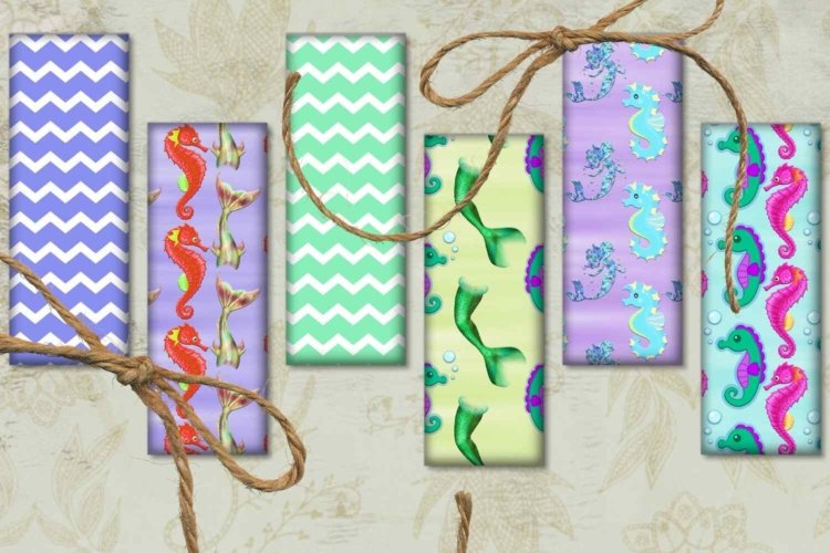 Mermaid Digital Printable Mermaid Bookmarks Digital Papers