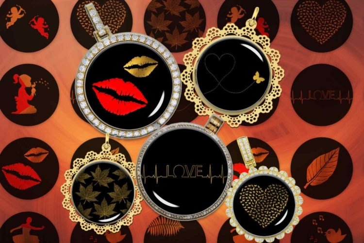 Minimalist Digital Collage SheetRed ImagesGold Printable