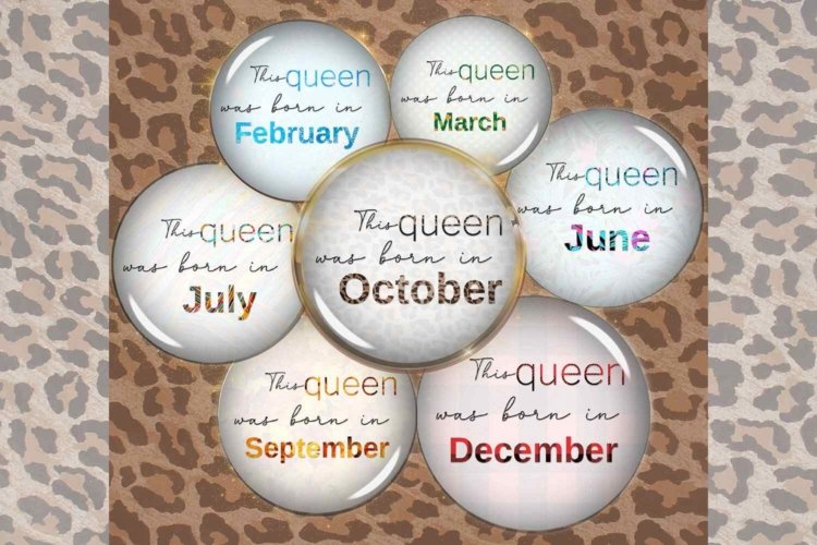 Months Digital Collage Sheet Birthday Queen Circle Images