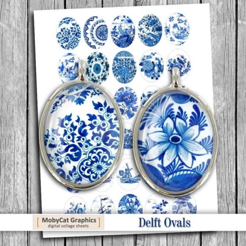 Oval Images Delft Digital Collage Sheet