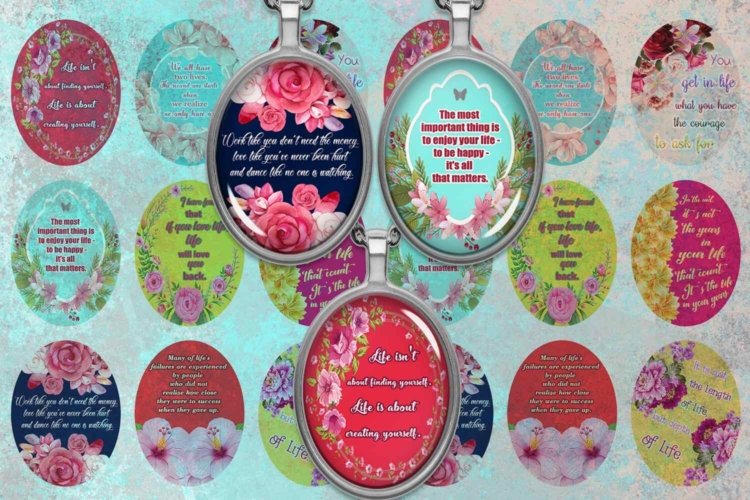 Oval Quotes Digital Collage Sheet Motivational Quotes Life