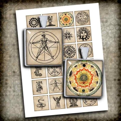 Pagan Alchemy Symbols Printable Squares