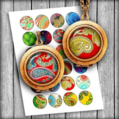 Paisley Ornaments Circle Printable Images