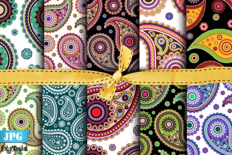 Paisley digital paper Paisley Pattern