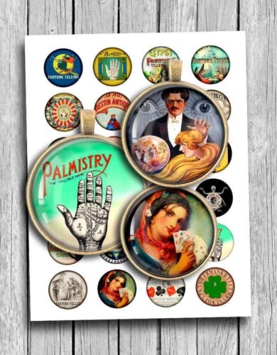 Palmistry Fortune tellers Printable Round images