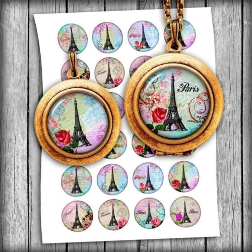 Paris Eiffel Tower Printable Circles