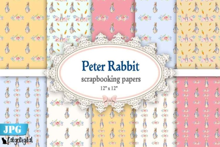 Peter Rabbit Printable Digital Scrapbooking Papers Beatrix