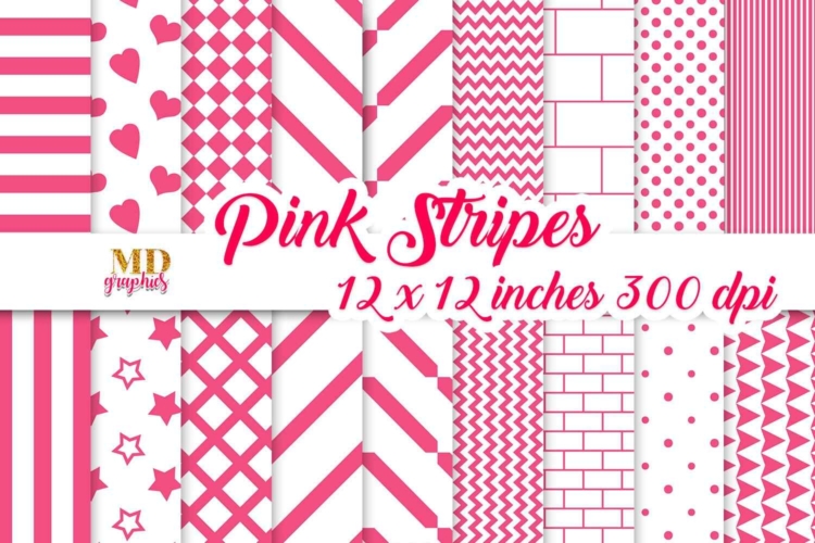 Pink Stripes Scrapbooking Papers and Backgrounds