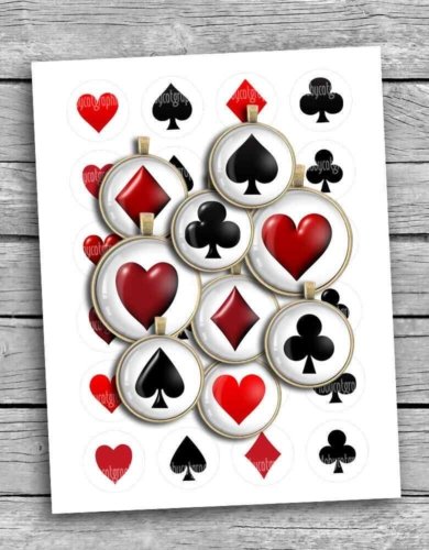 Playing Card Symbols Printable images Digital Collage Sheet