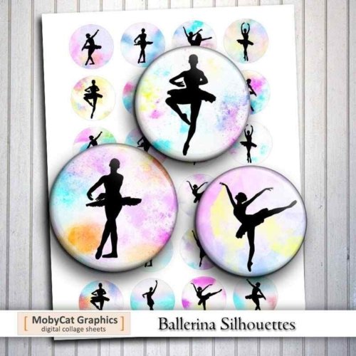 Printable Ballerina Silhouettes Collage Sheet