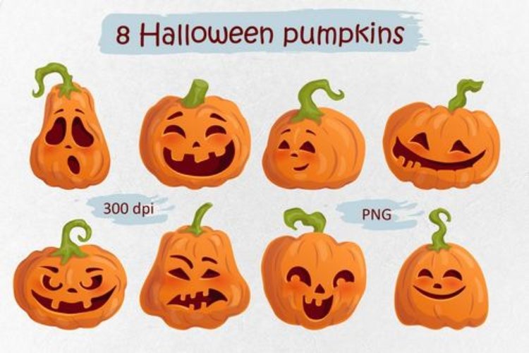 8 Halloween pumpkin clipart