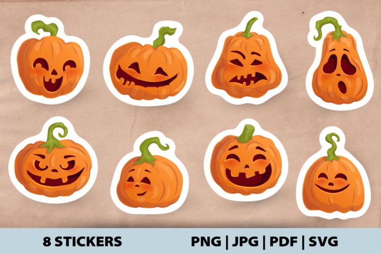 Halloween Pumpkins 8 stickers