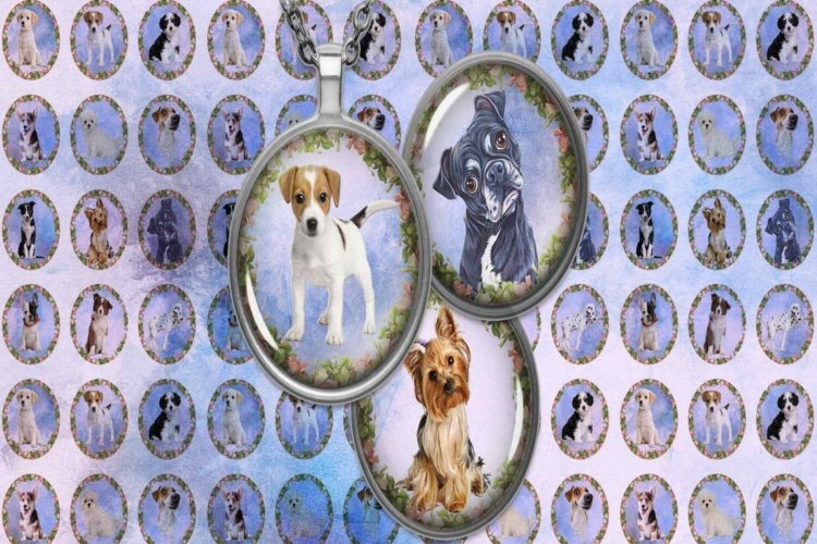 Puppy Dog Images Printables for Pendants or Cabochons