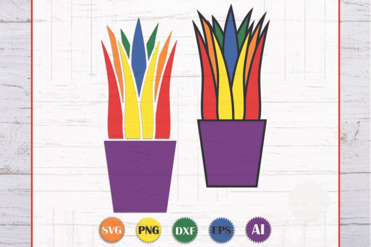 Rainbow Cactus SVG LGBT Design for Printable