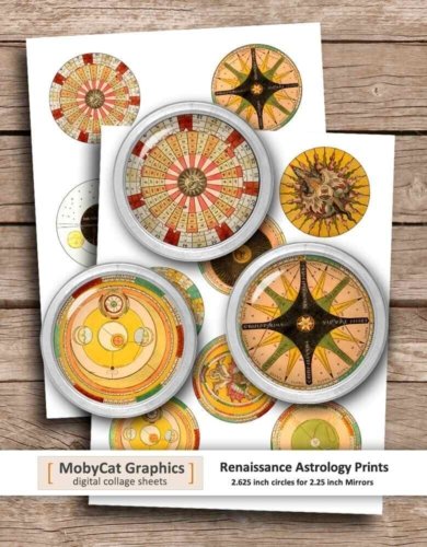Renaissance Astrology Prints Digital Collage Sheet