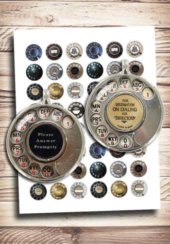 Rotary Phone Dials Printable Collage Sheet