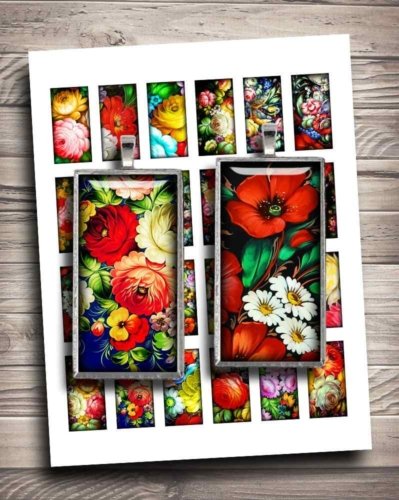 Russian Floral Art Zhostovo Domino printable images