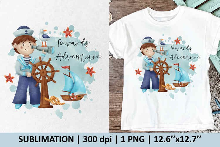 Towards Adventure with sailor boy – 1 sublimation desi