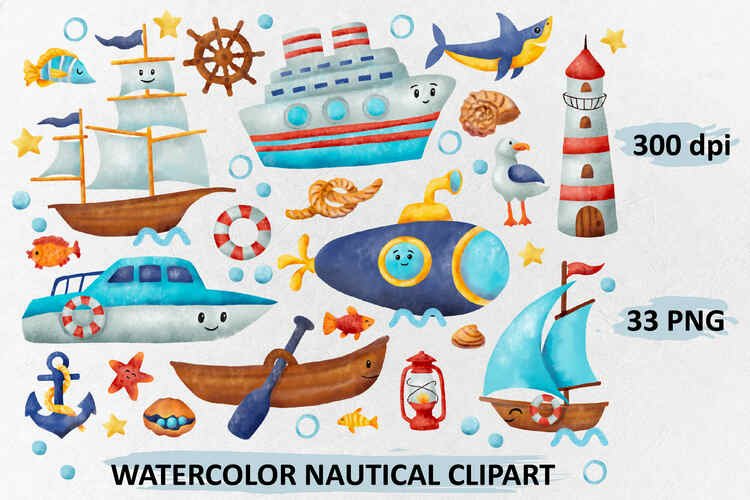 Water transport clipart, cute boats and ships – 33 PNG