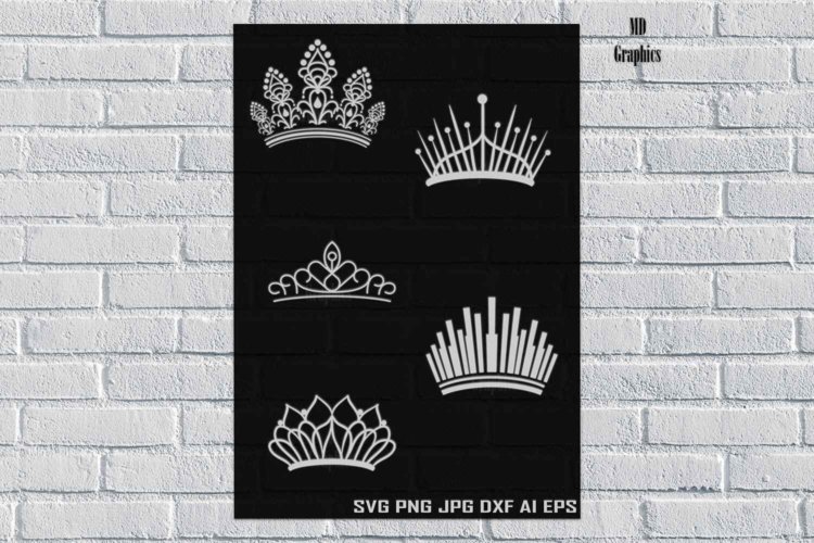 Silver Crown SVG Bundle Vector File For Printable