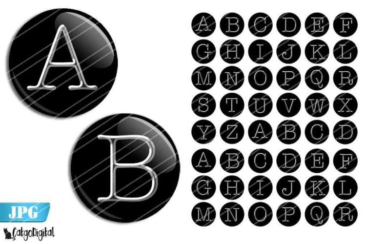 Silver Monogram Silver Alphabet Circle printable images