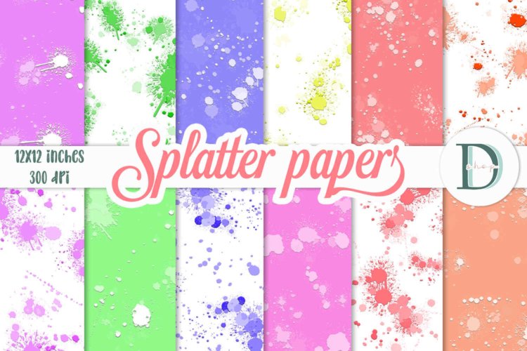 Splatter Digital Paper Splatter Digital Scrapbooking
