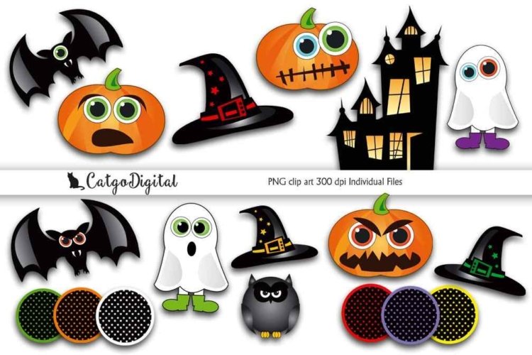 Spooky Halloween Clip Art PNG Scrapbooking