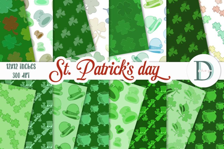 St. Patrick’s Day Scrapbooking Papers for Printable