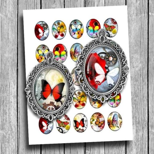 Steampunk Butterfly Oval Images