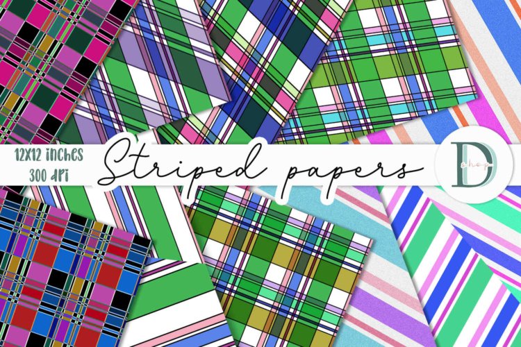 Striped Digital Scrapbooking Papers for Your Crafting Ideas