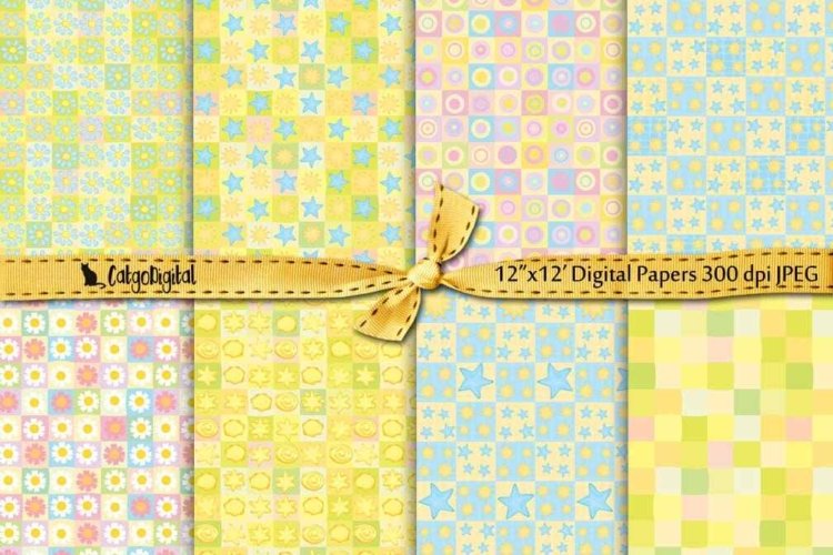 Summer Pastel Digital Papers Scrapbooking Papers