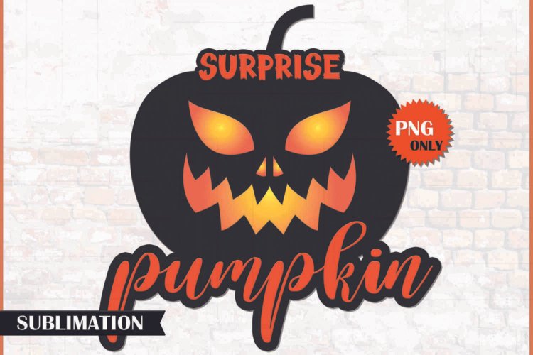 Surprise Pumpkin Halloween PNG For Sublimation