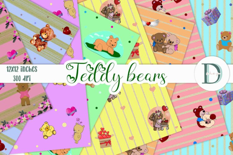 Teddy Bear Scrapbook Papers Teddy Bear Baby Showers Papers