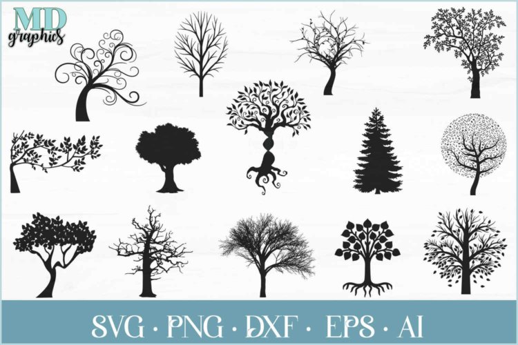Tree Silhouettes SVG Images for Printable